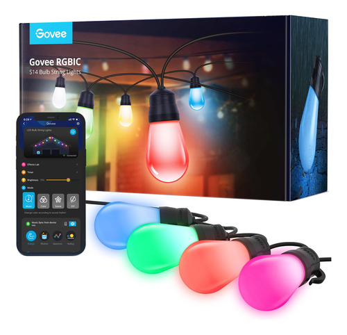 Govee - Tira De Luces Bluetooth Rgbw Para Exteriores, Aplic.