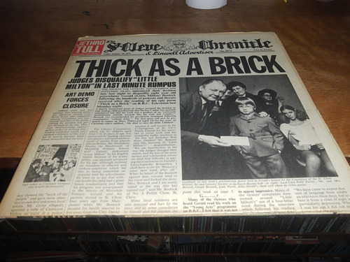 Jethro Tull Thick As A Brick Lp Original Us 1972 Tapa Diario