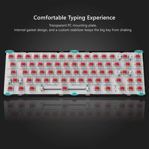 Teclado Mecánico Womier V-k66 Rgb 60% Negro Inglés Internacional
