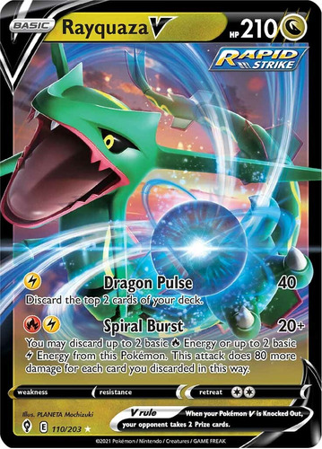 Rayquaza V Pokémon Tcg Carta Original 