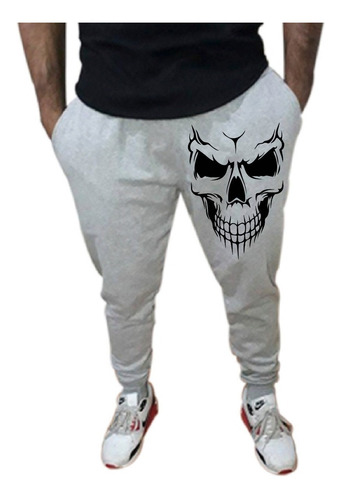 Buzo Pantalón Deportivo Calavera, Estampados 100% Algodon