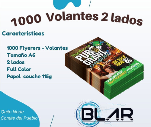 1000 Volantes  Flyers Publicitarios 2 Lados Full Color