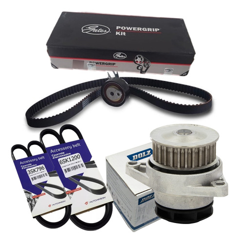 Kit Distribucion Bomba De Agua Y Correas P/ Vw Gol Power 1.4