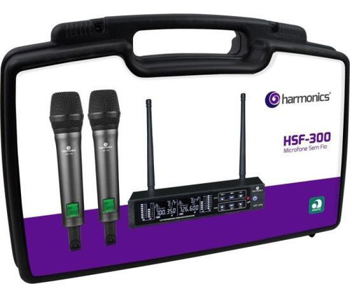 Microfone Sem Fio Harmonics Hsf-300 Duplo