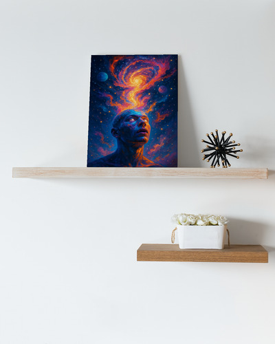 Cuadro Moderno Mural Con Figura Cósmica Y Luz Interior Vibra Full Hd