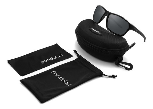 Óculos De Sol Polarizado Beach Corrida Bike Pesca Uv400 Armação Preto Lente Preto