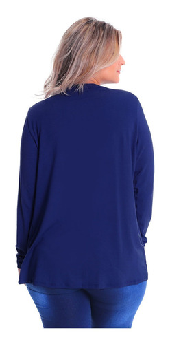 Imagem 2 de 5 de Cardigan Com Bico Pluz Size Casaco De Malha Blusa Feminino