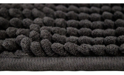 Tapete De Baño Dib Shaggy Silk 50x80 Cm Colores Color Gris Obscuro