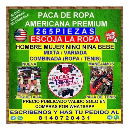 Mercado libre paca de ropa americana hotsell