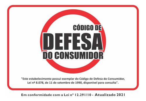 Livro Código De Defesa Do Consumidor 2021 + Placa Adesiva