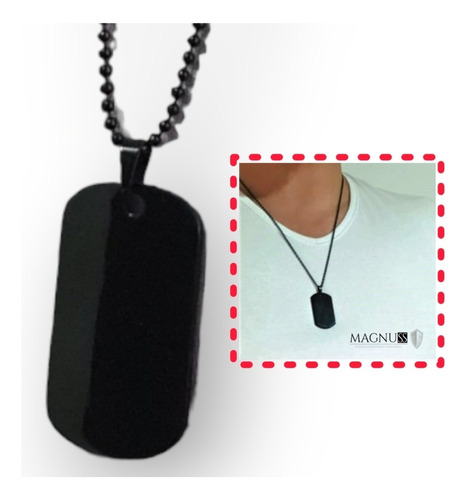 Placa Militar Negra Cadenas Collares Colgantes En Acero