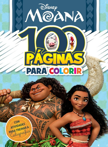 Livro 100 Paginas Para Colorir Disney Moana