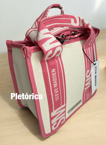 Bolsa Steve Madden Stachel Rosa (original) Rosa Chicle Lisa Níquel Rosa/blanco