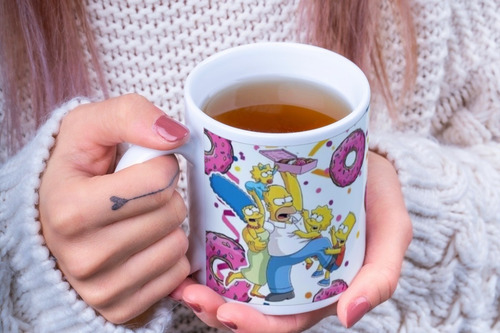 Taza Café Los Simpson Homero Colorido Animado Comedia 11 Oz
