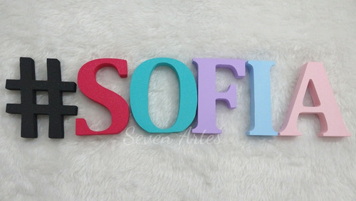 Nome Infantil Em Mdf Colorido 6 Letras De A A Z 12cm Altura