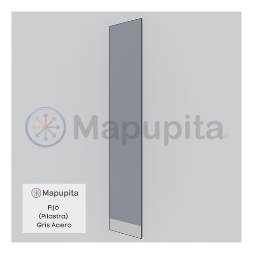 Fijo (pilastra) Gris Acero De Mampara Sanitaria 15x180