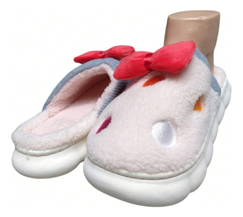 Pantuflas De Moda De Peluche Con Puntitos De Colores