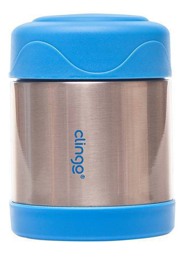 Recipiente Termico De 330ml Para Crianças Aço Inox Clingo Cor Azul