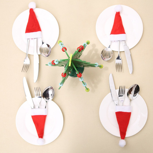 Set De Adornos Navideños, Sombrero Navideño, Cuchillo Y Tene