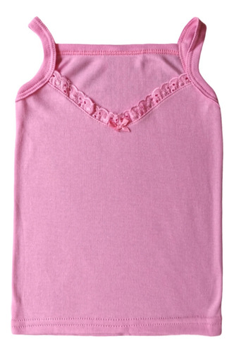 Camiseta Inter Algodón Con Tirantes Y Encaje Para Niña 6pz