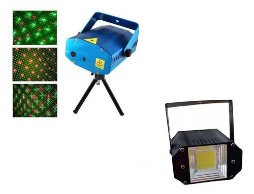 Laser Lluvia Multipunto + Flash Led Blanco Combo Fiesta