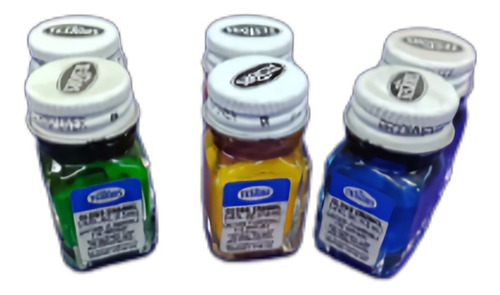 Set De 6 Pinturas Testors 3colores Azul,amarillo,verde