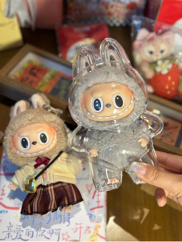 2 Pack Estuches Acrílicos Labubu - Protector para Muñeco y Display Exhibición - Case Macaron Colección Juguetes
