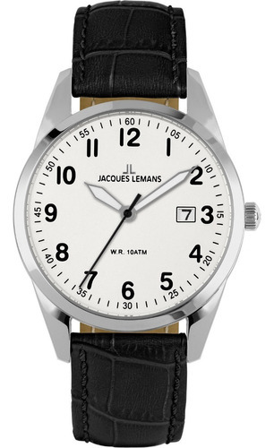 Reloj Jacques Lemans Hombre 1-2002b Negro Color del bisel Plateado Color del fondo Blanco