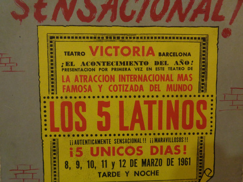 Los 5 Latinos Teatro Victoria Barcelona Vinilo Simple B