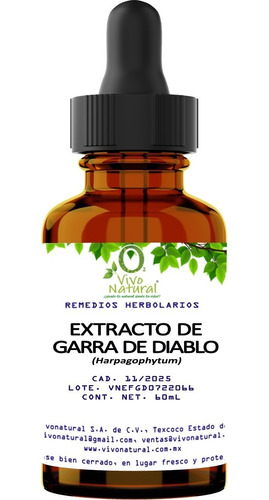 Extracto De Garra De Diablo 60ml Vivonatural