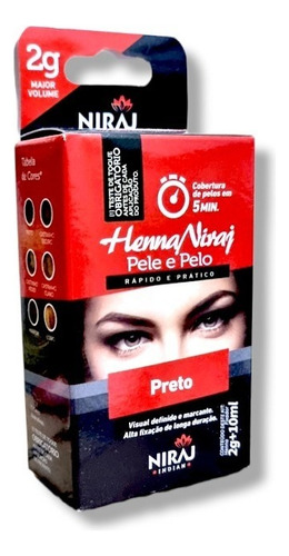 Henna Niraj Para Designer De Sobrancelhas 2g+10ml Preto