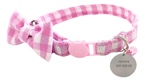 Collar De Seguridad Para Gato, Personalizado Con Moño