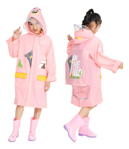 Poncho Impermeable Con Capucha Para Niños