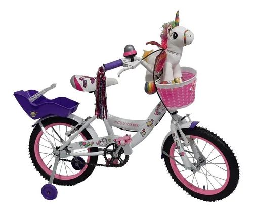 Kit Accesorios Bicicleta Nena Sillia Canasto Flecos