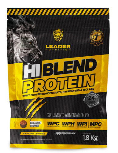 Suplemento em pó Leader Nutrition  Hi-Blend Hi-Blend Protein proteína Hi-Blend Protein sabor  brigadeiro gourmet em sachê de 1.8kg