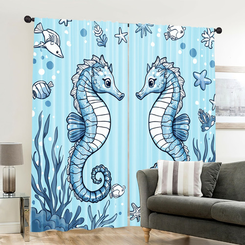 Cortinas De Primavera Y Verano, 2 Unidades, Azul Turquesa, C