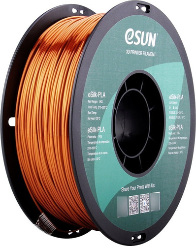 Filamento Esun Esilk Pla Seda Metálico 1.75mm Impresora 3d Color Copper