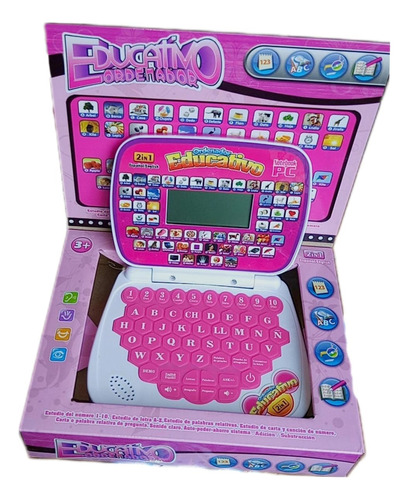 Computadora Educativa Para Niños Español/ Inglés Computadora Rosa