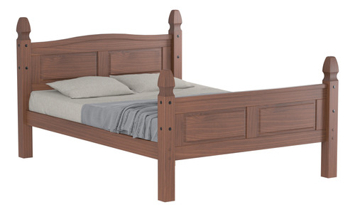 Cama 2 Plazas Linea Mexicana Dormitorio Madera De Pino