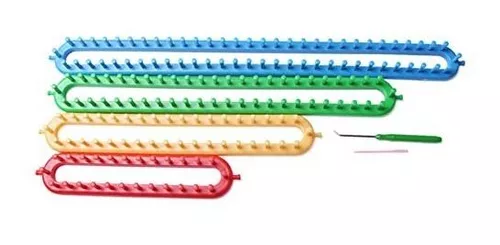 Rectangle Knitting Looms Different Sizes Colorful Plastic Weaving Looms Set  Scarf Hats Making Tools DIY Crocheting Handmade Craft Kit with a Crochet  Hook and Needle 
