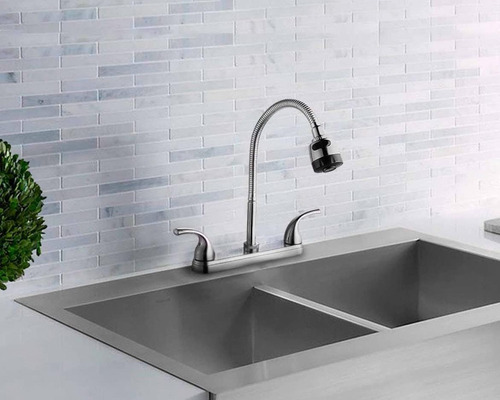 Grifo Llave Mezcladora Doble Comando Para Fregadero Cocina