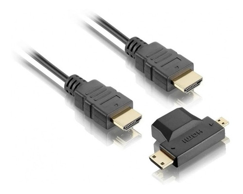 Cabo Hdmi X Hdmi C/ Adaptador P/ Micro/mini Hdmi 1,8m Elgin