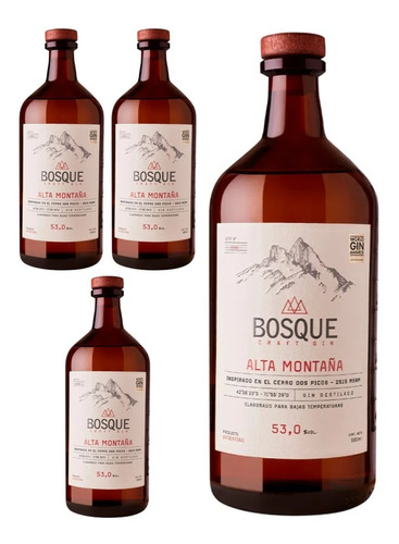 Gin Bosque Alta Montaña X 4 Botellas . Quirino Bebidas