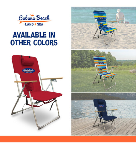 Cabana Beach Silla De Playa Plegable 4 Posiciones Rojo Tango