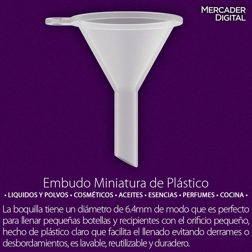 20 Pzs Embudo Miniatura Plástico Mini Chico Botellas Pequeño