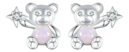 comprar Aretes Topos Oso Para Mujer O Niña Fabricados En Plata 925