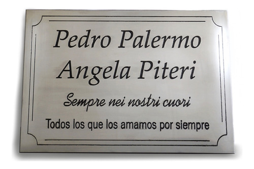 Placa Chapa Funeraria, Cementerio, Nicho, Lapida, 15x8cm