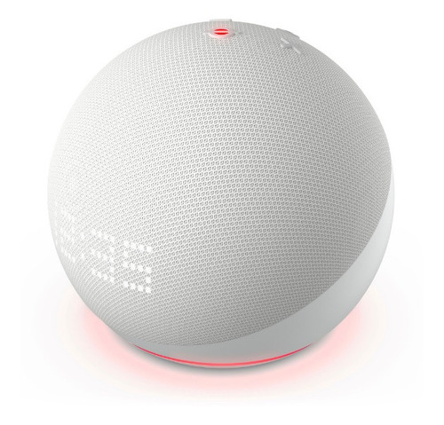 Amazon Echo Dot 5th Gen with clock con asistente virtual Alexa, pantalla integrada glacier white 110V/240V