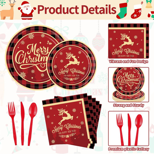 Set De 175 Piezas Para Fiesta De Navidad - 25...