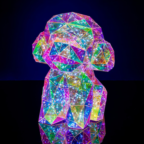 Luz Nocturna Decorativa De Colores Cm-top Figurilla Decorativa De Perro Multicolor Con Luz Led Rgb Alimentación Usb